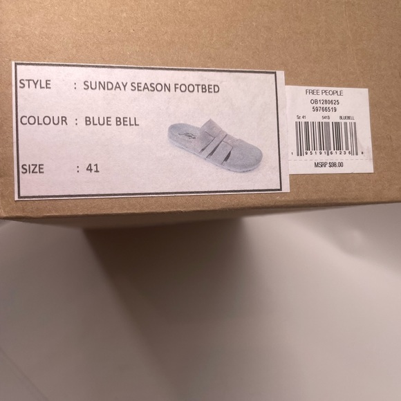 Free People Women's Sunday Season Footbed Mules in blue Size 41 - Picture 7 of 7